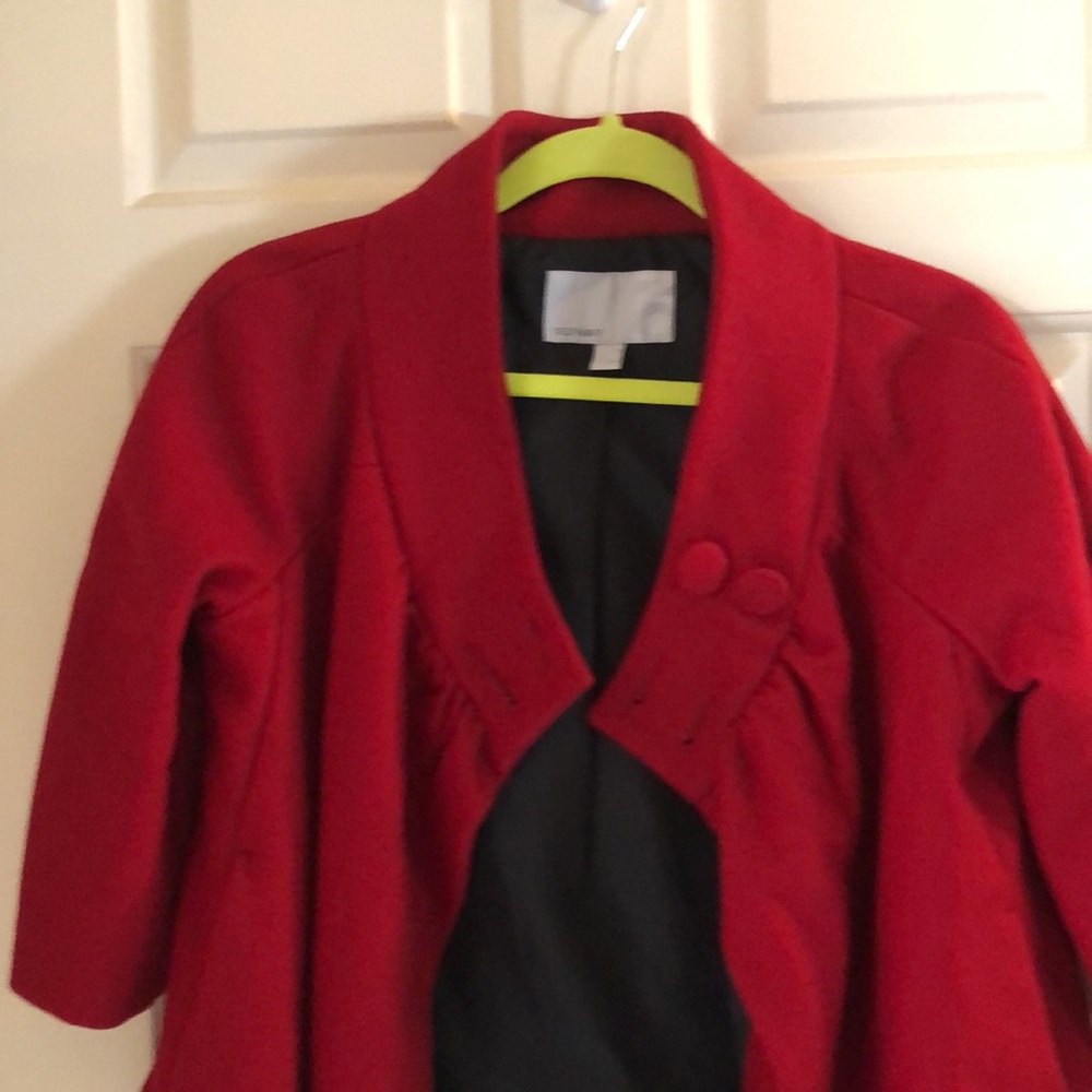 Red Cropped Winter Jacket - Never Worn - image 2